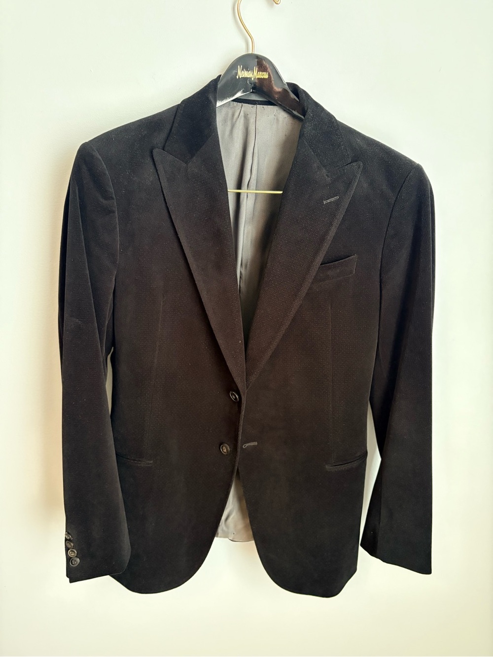 Armani Collezioni Men's Black Velvet Sport Coat